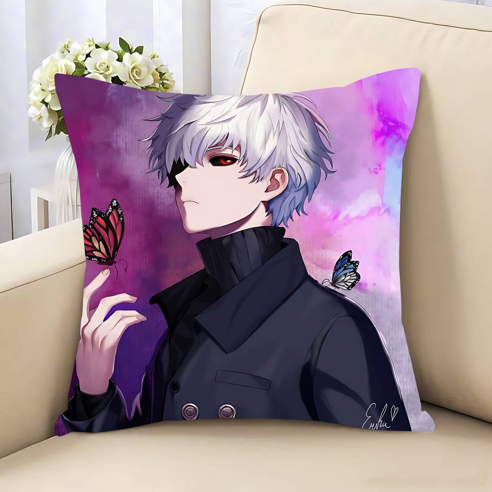 Tokyo Anime Ghoul Pillow Case Removable Washable Cushion Cover – All-Season Soft Linen
