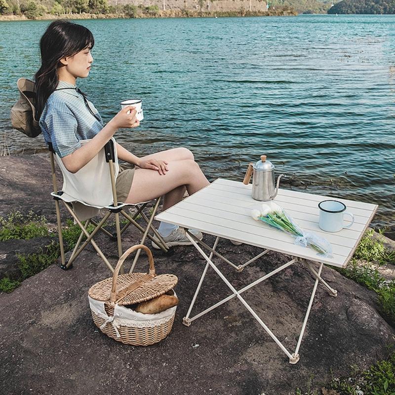 Foldable Camping Tables Aluminum Alloy Lightweight Folding Table Compact Picnic Desk for Fishing Picnic BBQ Durable