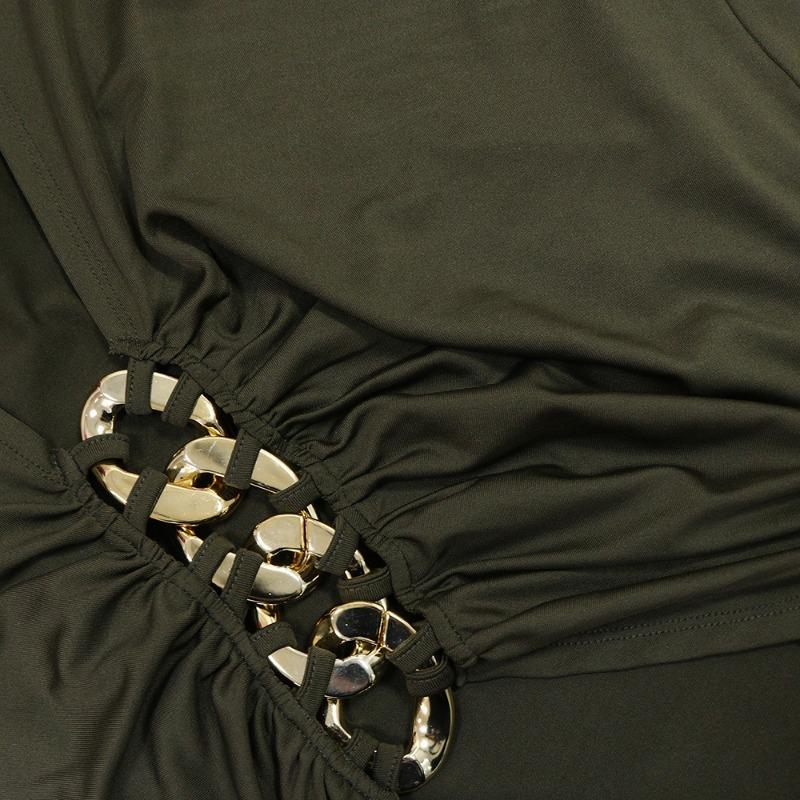 Damen Mode Enganliegendes Kleid Sexy Ausschnitt Schlitzkleid Kleid