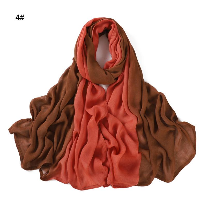 Design Fashion Women Classic Gradient Colored Cotton Scarf Women'S Soft Headscarf Solid Color Shawl Headscarf Muslim Scarf