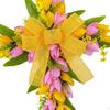 Easter Cross Wreath Artificial Flower Gift Garland Hanger Spring Tulip Door for