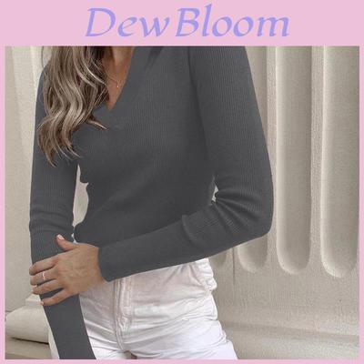 Elegant Long Sleeve Polo Shirt For Women With Pure Cotton Stripes And Slim Fit Design