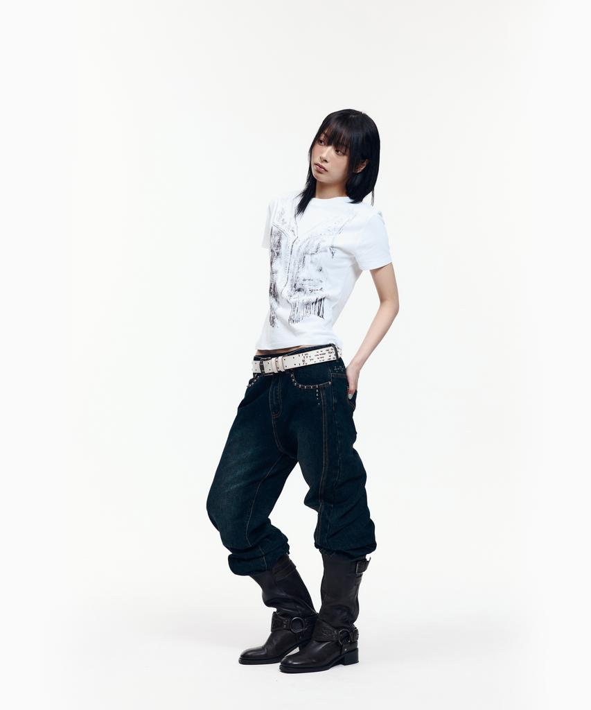 AAKAM Western Vest Half Top (White)