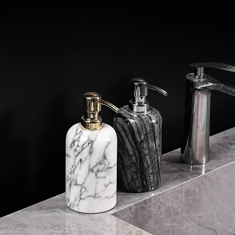 Creative Square Marble Lotion Bottle Hotel Bathroom Shampoo Refill Bottle Household Shower Gel Soap Dispenser Bathroom Accessory