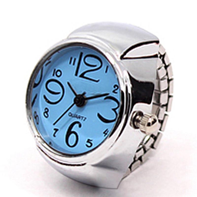 Fashion Creative Steel Round Elastic Quartz Finger Ring Watch Lady Gift Girl