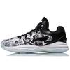 Li Ning Night Stalker Cushioning Balance Low Top Basketball Shoes Men's Black White Graffiti ABAN071-1
