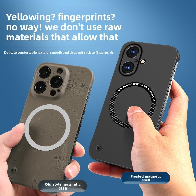 Frameless Magnetic Case For iPhone 17 Air 16 16E 15 14 13 12 11 Pro Max XS X XR 8 7 Plus SE 2 3 For Magsafe Hard PC Back Cover