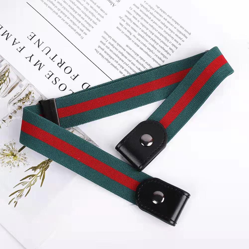 Women's Punch-free Decorative Style Lazy Belt Versatile Jeans Invisible Elastic Without Marks and Elastic Student Belt