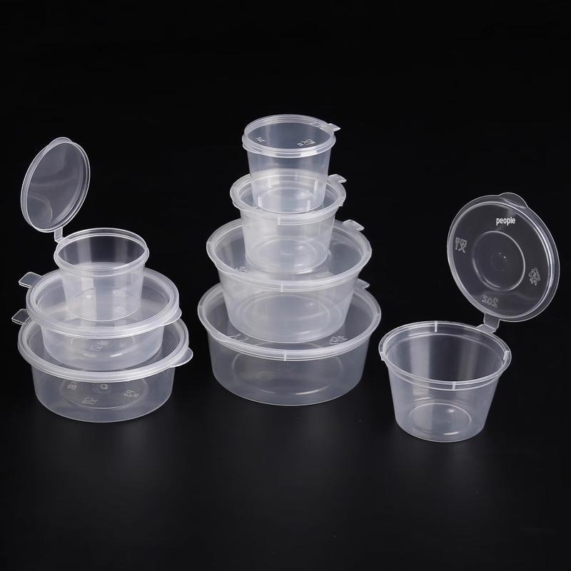 Disposable Round Plastic Sauce Containers with Lids