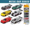 Mini 1:64 Scale Metal Sports Car Series Model Toy Alloy Body Rubber Tires Racing Cars Collectible Ornaments Gifts for Boys