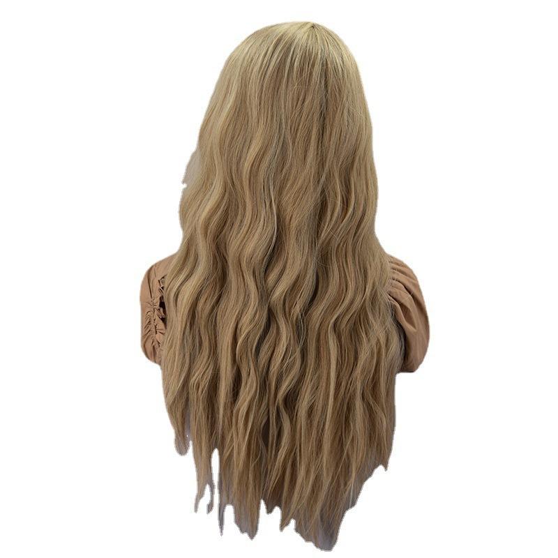 European American Fashion Natural Long-divided Hair Women's Fluffy Front Lace Realistic Wig