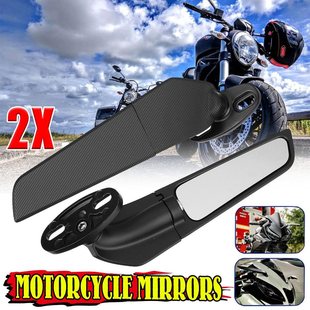 2PCS Motorcycle Mirrors Modified Wind Wing Adjustable Rotating Rearview Mirror For Honda CBR650 CBR600RR For YAMAHA ForKawasaki