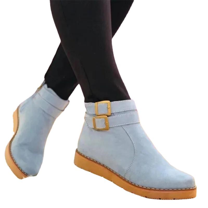 Европейские и американские замшевые сапоги Bare 2024 зимние новые женские зимние замшевые — фото 5