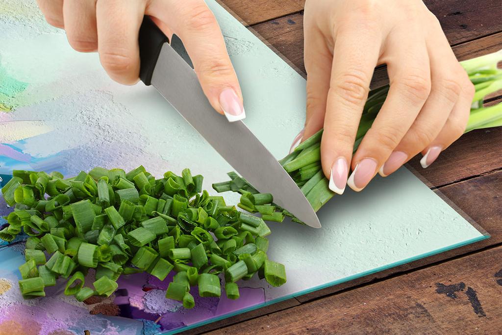 PLAQUE DE PROTECTION EN VERRE POUR PLAQUE DE CUISSON 70x52 FLEURS