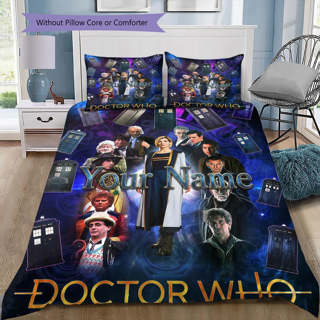 Custom Name Time Adventures Bedding,Quilt Set Quilt Cover Pillowcase Home Birthday Gift (1 * duvet cover + 2 * pillowcase, without core)