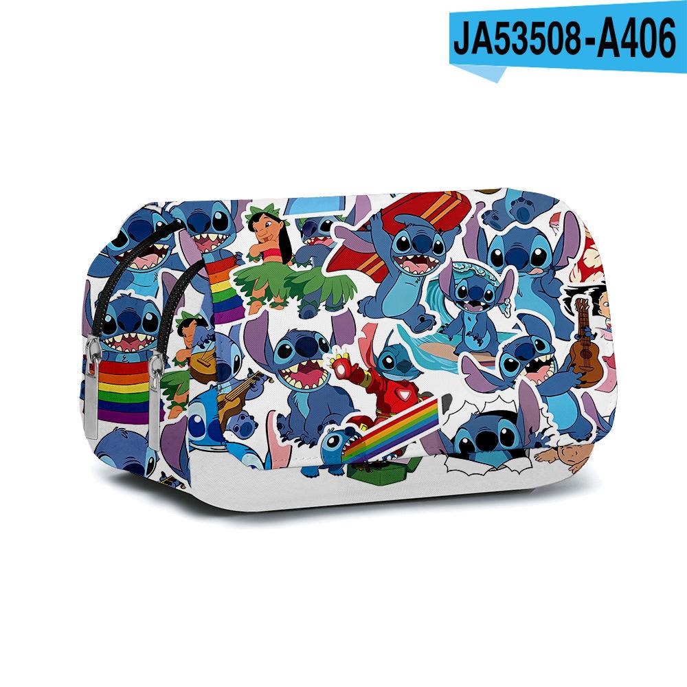 

3D Digital Full-Print Schoolbag Double-Layer Flip Pencil Case Children S Stationery Box Double layer flip pencil case