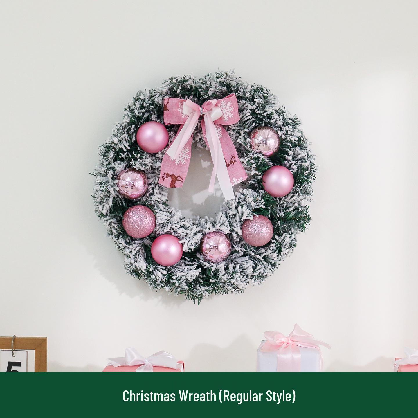 

40cm Flocked Christmas Wreath for Windows & Doors - Ideal for Shopping Malls, Hotels, Businesses, and Home Decor 30cm
