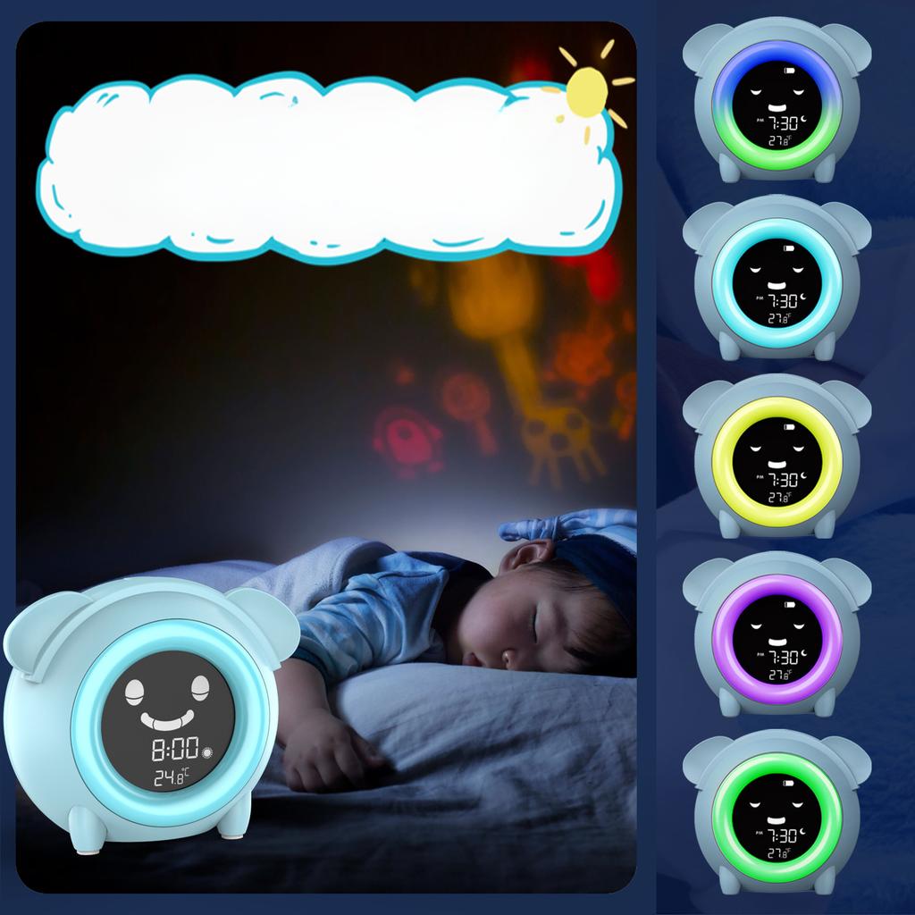 Cartoon Cat Mini Alarm Clock New Children's Sleep Wake Clock Creative Digital Electronic Clock with Night Light