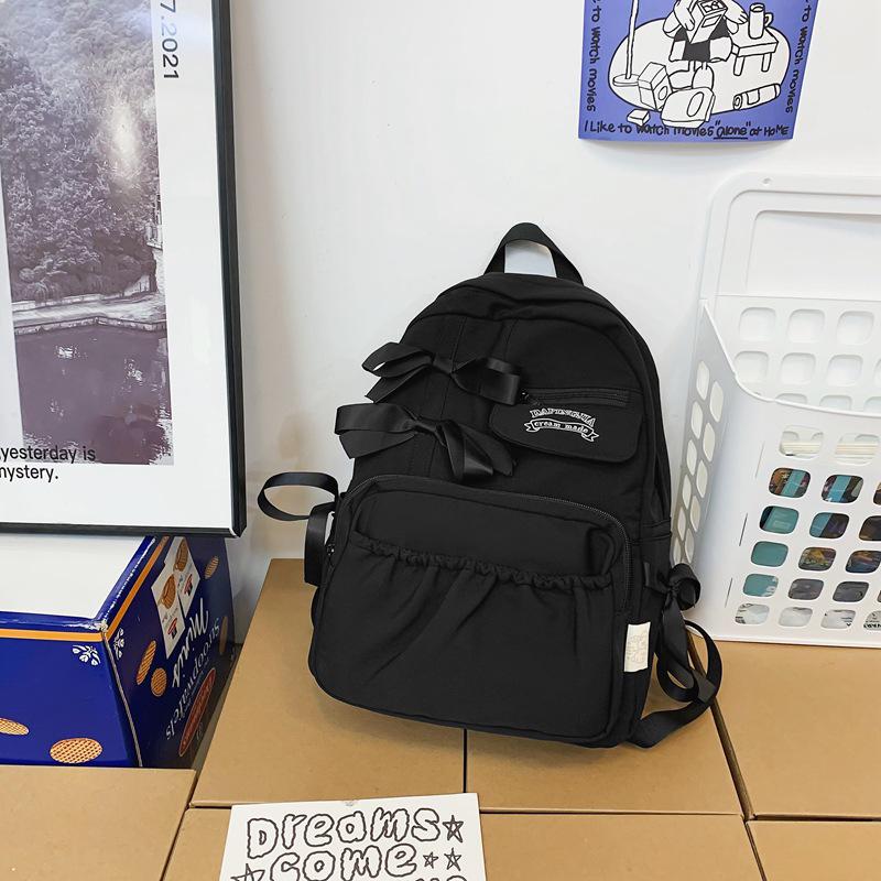 Japanese Cute Bow Backpack for Girls - Ideal for Middle and High School Students, Milk White Color, High Value