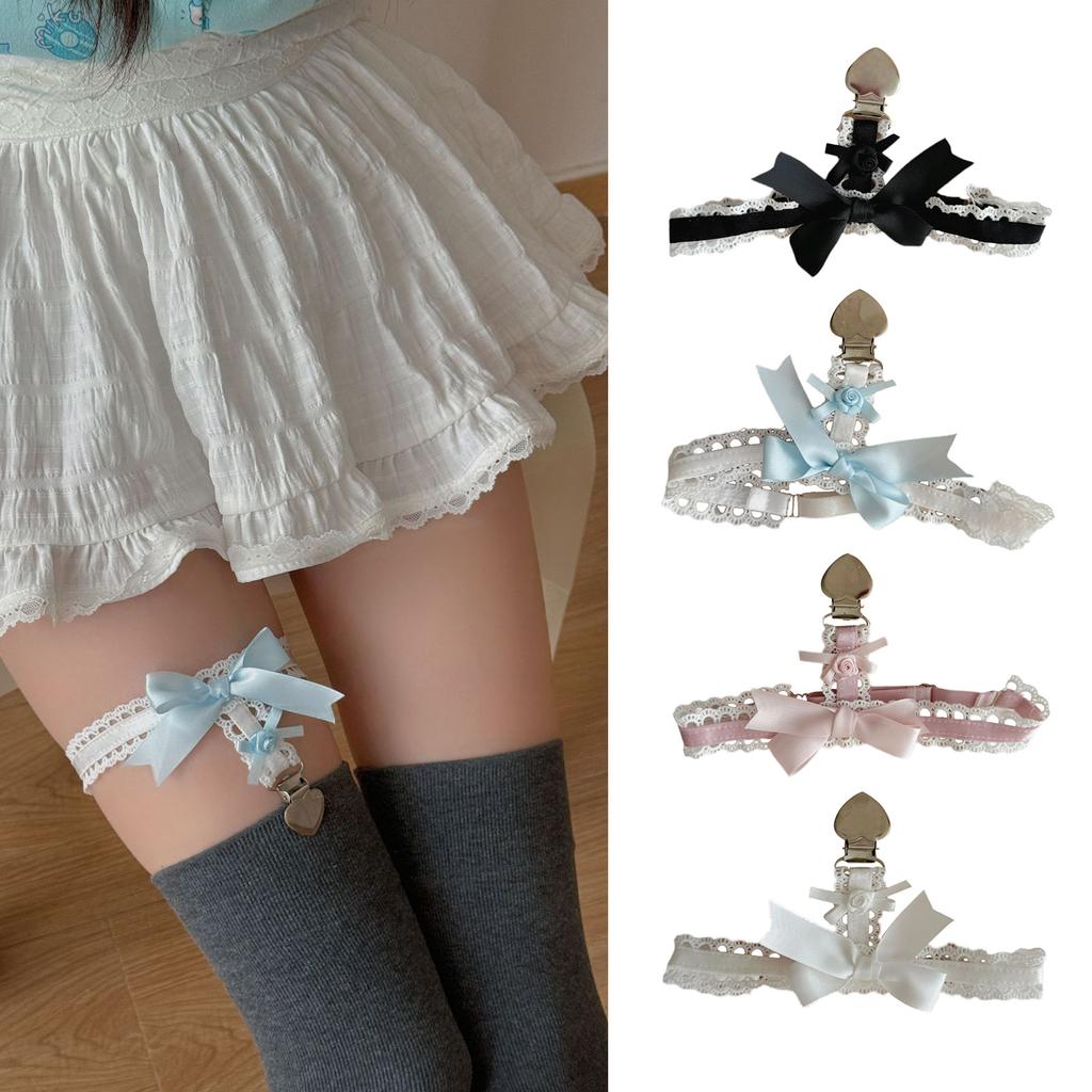 Love Heart Leg Ring Sweet Elastic Lace Leg Strap Simple Punk Hiphop Leg Ring Handmade Leg Accessories