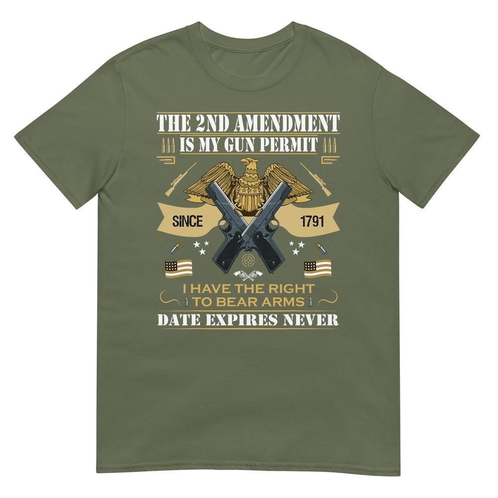 Pro Gun Second Aunisexdunisext Is My Gun Permit Usa American Flag TShirt