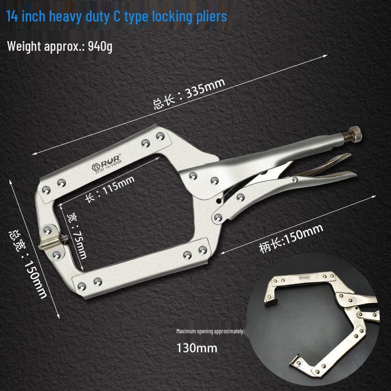 Multi-Function Heavy-Duty Wide Mouth Vise Grip C-Clamp for Woodworking