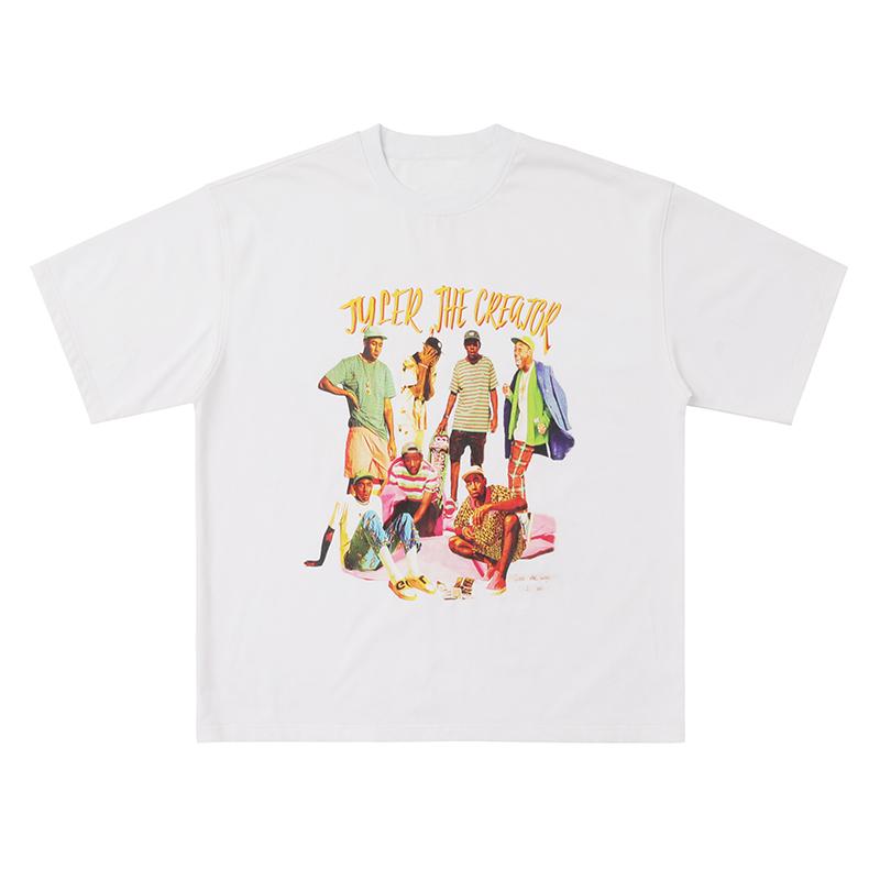 

2024 Popular New National Tide Summer Europe and The United States Street Rapper Printed T-shirt Men and Women s Fashion Brand 4XL