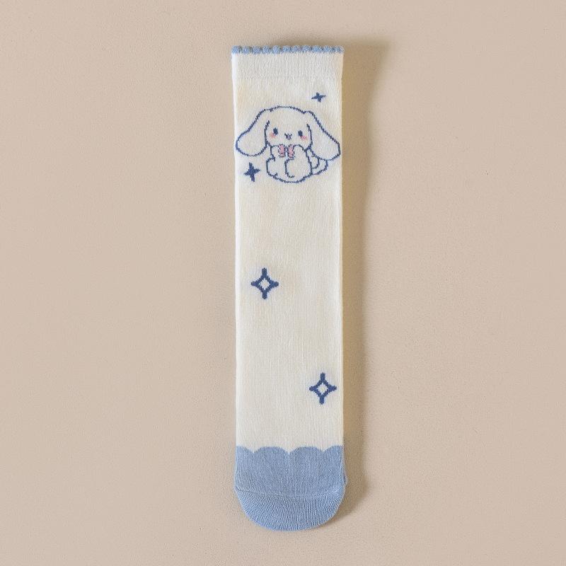 Girls Stockings Cartoon Cute Pink Purple Warm Breathable Comfortable Soft Spring Autumn Winter School Daily Wear