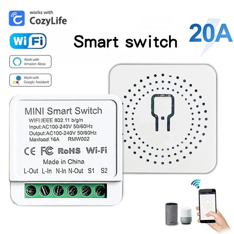 Mini Smart Przełącznik WiFi Bezprzewodowy Tryb DIY Sterowanie Głosowe i Aplikacją Zdalne dla Alexa Google Home Timer Udostępnianie Automatyzacja Moduł Przekaźnika 16A