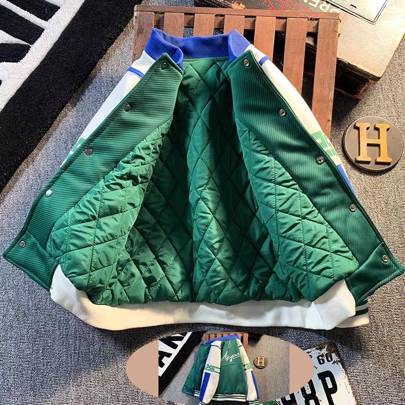 

Мальчики Осень и Зима Утепленная Куртка Детская Модная Стеганая Куртка Бейсбольная Форма 110 зелёный