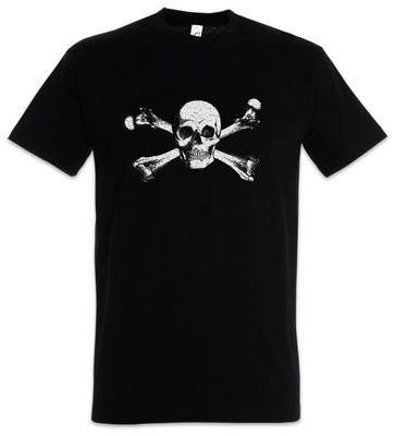 T-shirt Teschio e Ossa Incrociate Teschi Pirata Pirati Bandiera Stendardo Simbolo Segno Logo