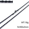 Hip-hop Style Vacuum Plating Black Titanium Steel Men's and Women's Winding Ladder Twist Necklace