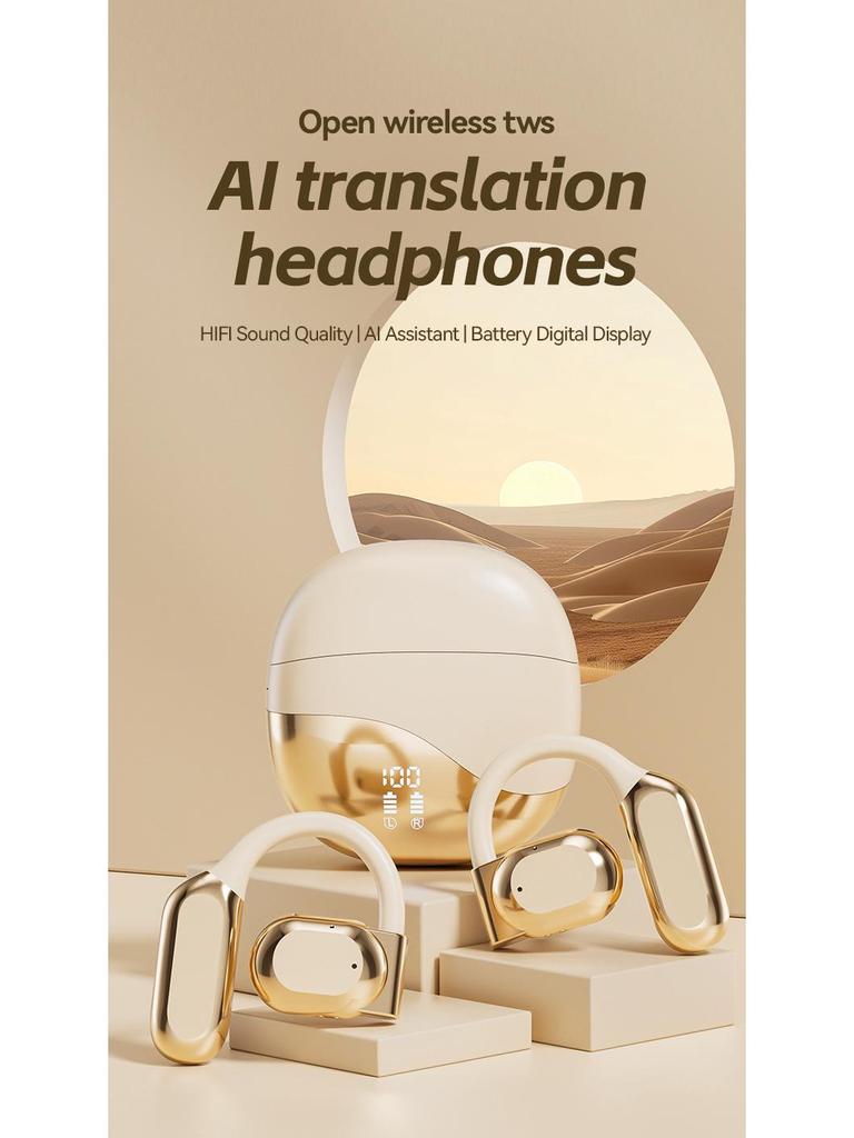 Akıllı Yapay Zeka-M62 Bluetooth Açık Kulak Çeviri Kulaklıkları - Yüksek Kapasiteli, Kablosuz.