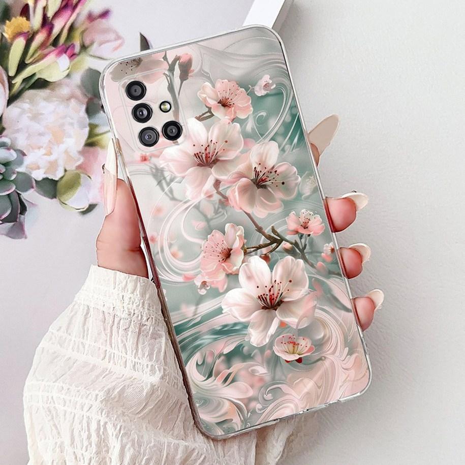Case For Samsung Galaxy A31 A51 A71 Cover Fashion Butterfly Flower Soft Silicone Back Cover For Samsung A51 5G SM-A516B TPU Capa