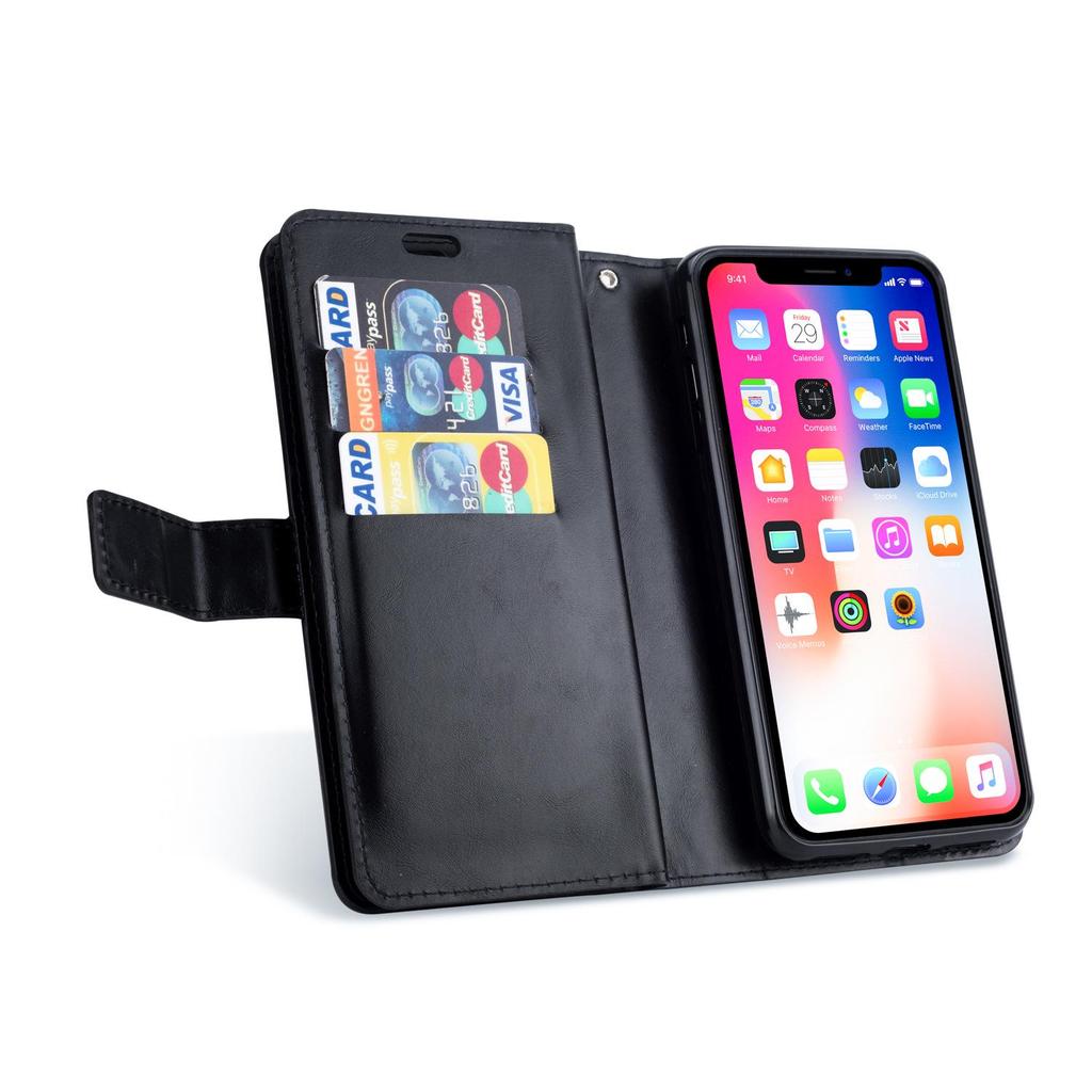 Multi-Function Leather Phone Case for iPhone 14, 13 Pro, Samsung S23U with Nine-Carat Zipper