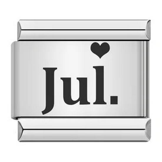 December Birthday Italian Bracelet: Laser Engraved Modular DIY Bangle with English Abbreviation Pattern