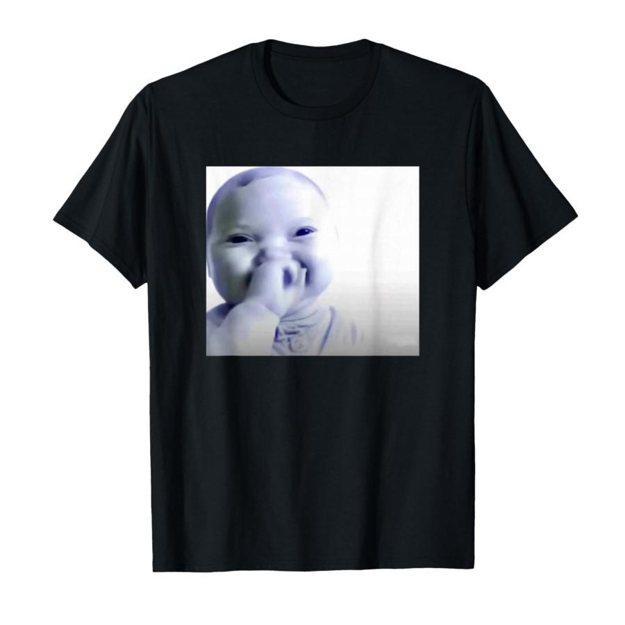 Lachendes Baby Meme Niedliches Lächelndes Säuglingsgesicht T-Shirt Für Männer Frauen 100% Baumwoll T-Shirts Kurzarm Tops 1121-2