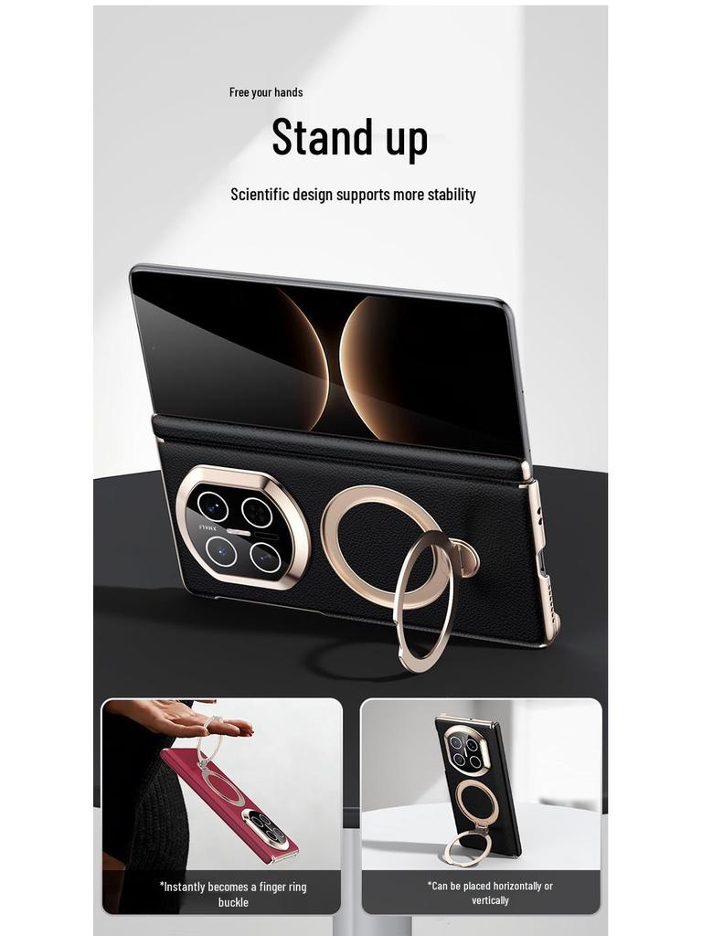 Huawei MateX7 Magnetic Suction Case: Center Shaft, X6 Pivot, Precise 360° Bracket, X5 Leather, Drop-Proof