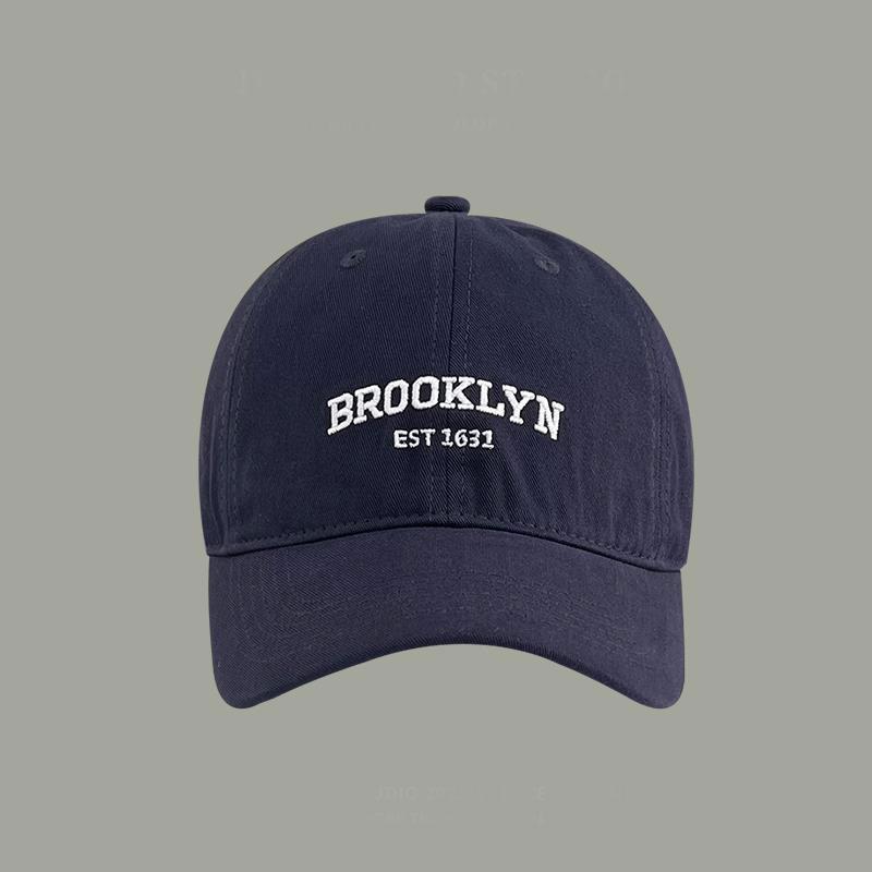 Vintage Letter Embroidery Baseball Cap For Men Women Soft Top Duck Tongue Hat Street Wild Solid Color Adjustable Sun Visors