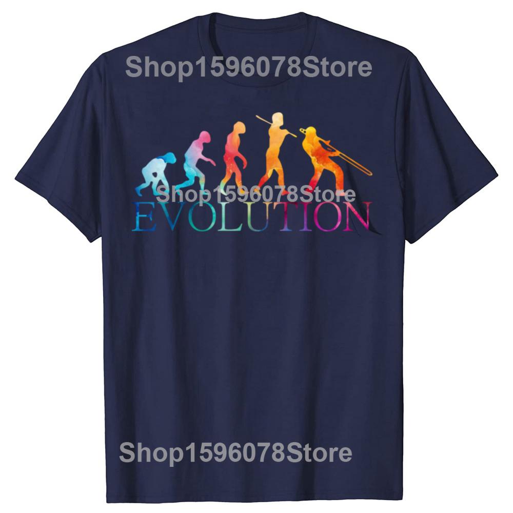 Jazz Trombone Player Evolution Of Man T Shirts Graphic Streetwear Short Sleeve Birthday Gifts Summer Style T-shirt Mens Clothing