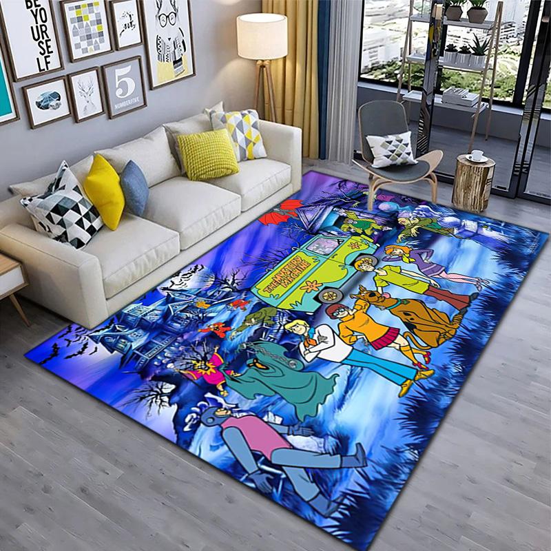 Halloween cartoon comedy adventure movie Scooby-Doo carpet is suitable for living room and bedroom doormats office balcony decorative carpet V5
