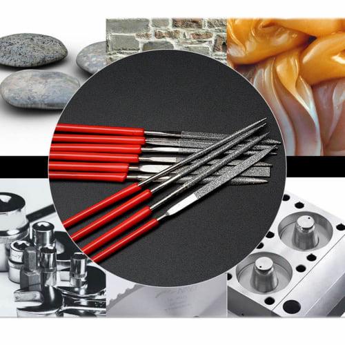 Bestgle Diamond File Set, Metal and Woodworking Sharpener, 10-Piece Set of Diamond Metalworking Files, Titanium Sharpener, for Metal, Woodworking, and