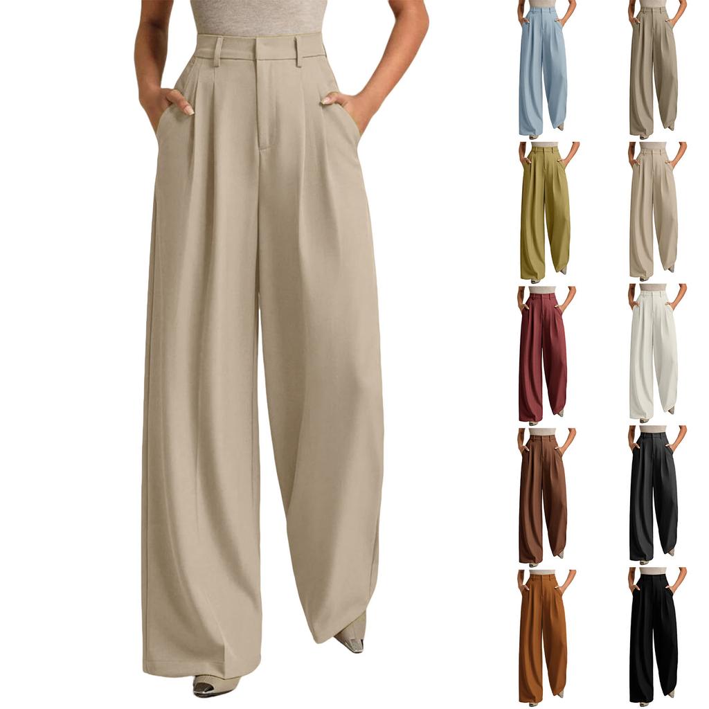 Omen's Work Pants Wide Leg Dress Pants High Waisted Casual Business Pants Slacks