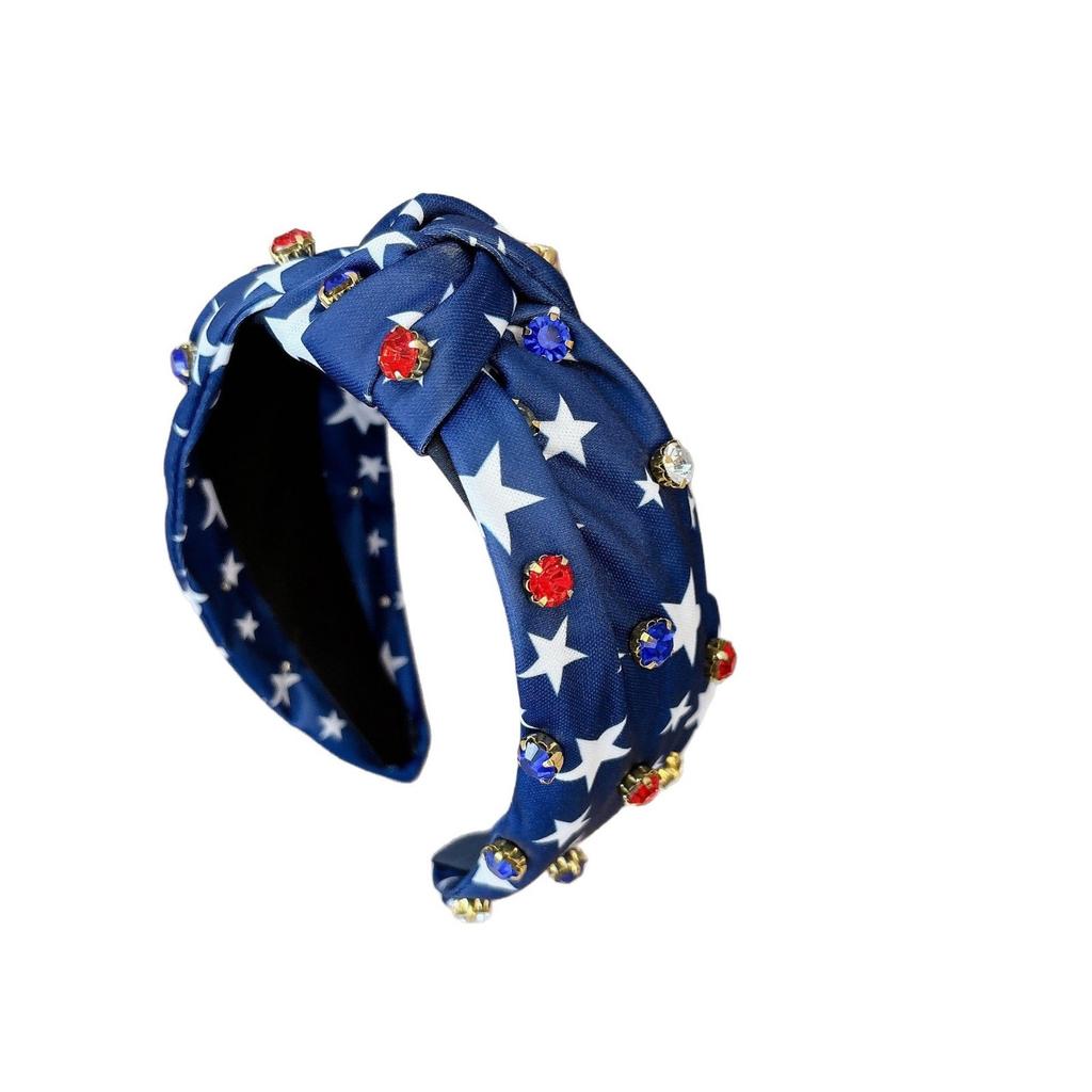 Diamant-Stirnbänder zum amerikanischen Unabhängigkeitstag für Männer und Frauen, fünfzackige Stern-Tiara, Stirnbänder zur Dekoration von Feiertagspartys