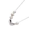Stylish Pearl and Heart Pendant Necklace Adjustable Length Clavicle Chain Fashionable Neckchain Jewelry for Women