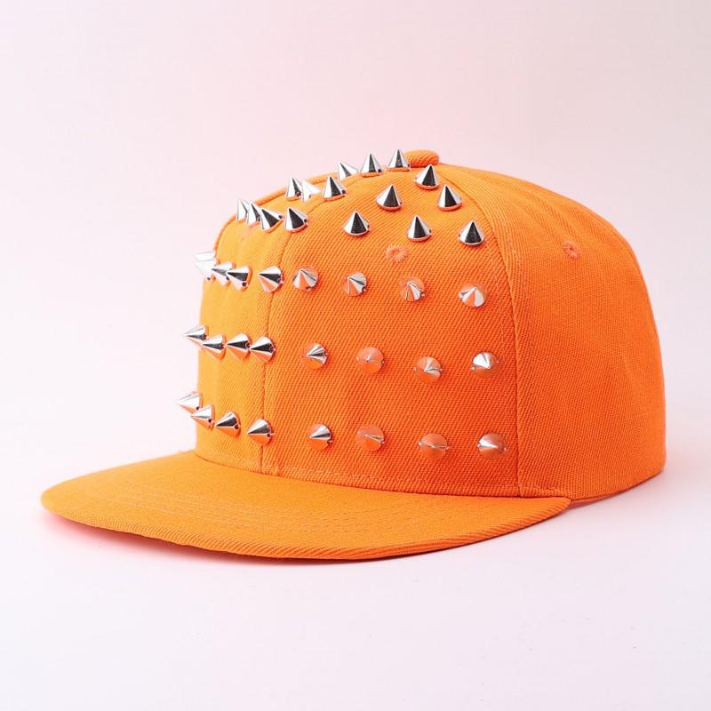 Rivet Baseball Cap Unisex Flat Brim Hip Hop Street Style Sun Hat Dance