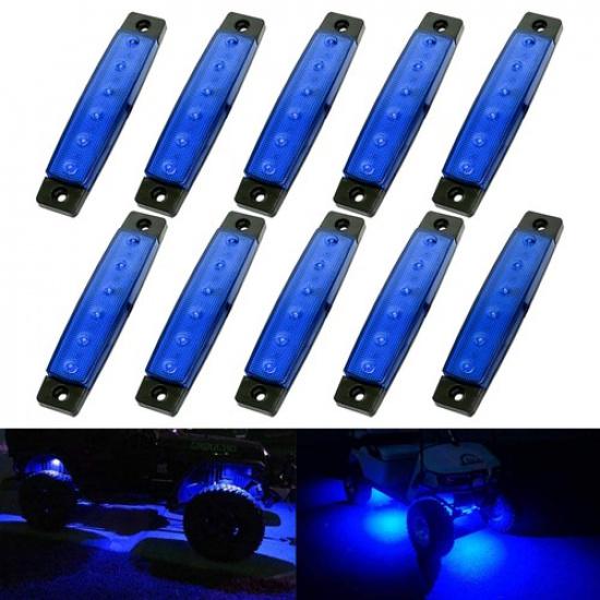 

Blue LED Rock Lights For Truck Off-Road UTV ATV Boat Car Underbody 10 Pods Light