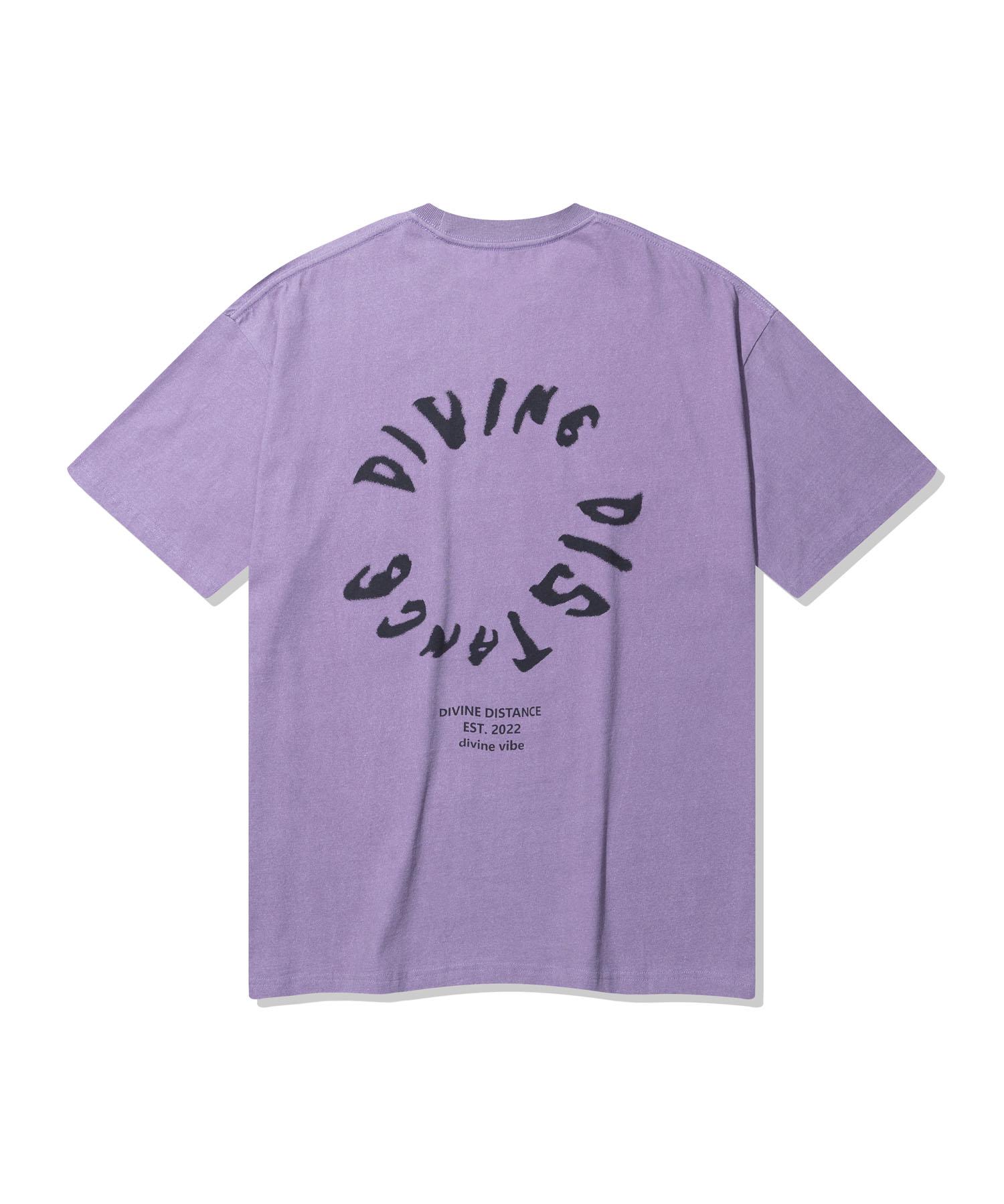 Divine Distance Pigment Round Logo T-Shirt [Purple] L