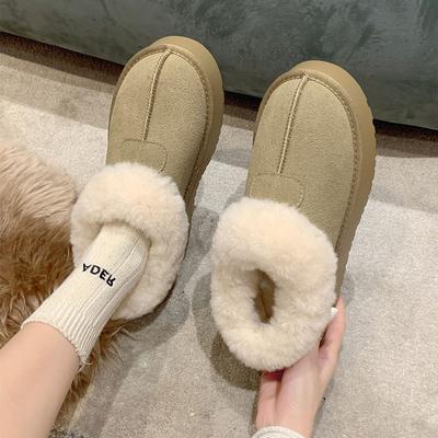 Fur Integrated Thick-soled Snow Boots Women's New Winter Piled Thickened Cotton Shoes Non-slip Warm Fluffy Shoes