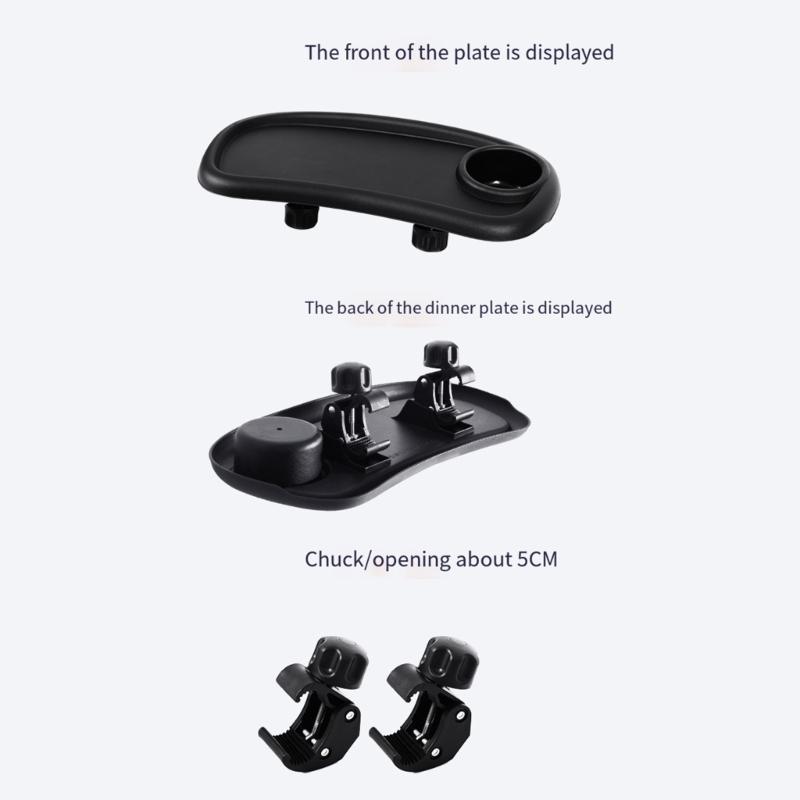 Universal Tray for Stroller with Cup Holder 2-in-1 Stroller Snack Food Organize Tray for Pushchair Stroller Accessories
